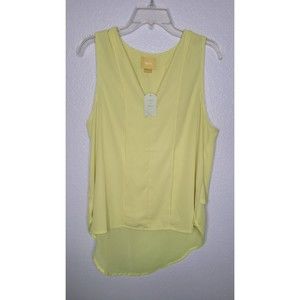Anthropologie Pale Yellow Sleeveless Blouse